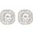 Adornia Vintage Cushion Halo Earrings - Silver/Transparent