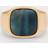 IX Studios Cushion Signet Hawks Eye Ring - Gold