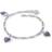 Pia & Per Heart Bracelet - Silver/Purple