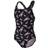 Speedo Girl's Boom Logo Medalist Swimsuit - Black/Pink