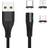 Maxlife Magnetic USB A-Lightning/USB C/USB Micro-B 1m