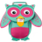 Affenzahn Small Friend Owl - Turquoise/Rose/Yellow