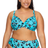 Elomi Plus Size Kotiya Plunge Underwire Bikini Top - Lagoon