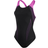 Speedo Plastisol Laneback Swimsuit - Black/Neon Orchid