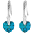 Jon Richard Radiance Collection Heart Drop Earrings - Silver/Blue/Transparent