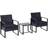 OutSunny 3 Pieces Rattan Bistro Set Bistro Set