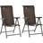 OutSunny 2 PCs Outdoor Rattan Folding Chair Set Brown