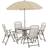 OutSunny 01-0708 - Beige Patio Dining Set, 1 Table incl. 4 Chairs