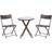 OutSunny 3PC Rattan Bistro Set Folding Rattan Chair Coffee Table Bistro Set, 1 Table incl. 2 Chairs