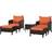 OutSunny 5 Piece Rattan Outdoor Lounge Set, 1 Table incl. 2 Chairs