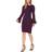 Calvin Klein Chiffon Bell Sleeve Sheath Dress - Aubergine