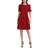 DKNY Flounce Fit & Flare Dress - Scarlet