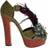 Dolce & Gabbana Leather Crystal Platform - Green