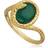 Gemondo ECFEW Dyed Green Chalcedony Winding Snake Ring In Yellow Gold Plated Silver