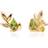 Gemondo O Leaf Peridot Stud Earrings in 9ct