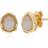 Gemondo Irregular B Gem Rainbow Moonstone Stud Earrings - Gold/Silver