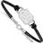 University of North Carolina Leather Bracelet - Black/Silver