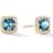 David Yurman Petite Châtelaine Pavé Bezel Stud Earrings in 18K with Gemstone Hampton Topaz