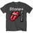 ROCK OFF Men Rolling Stones No Filter Text Slim Fit T-shirt Charcoal