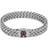 Tommy Hilfiger Monogram Two Row Bracelet -Silver/Red/Blue