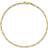 Primal Gold Flat Figaro Chain Anklet - Gold