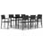 vidaXL 3099280 Matgrupp, 1 Bord inkl. 8 Stolar
