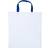 Nutshell Varsity Shopper Short Handle Tote Bag - White/Royal Blue