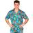 Widmann Blue Hawaiian Shirt with Flowers