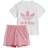 Adidas Trefoil Shorts & Tee Set - White/Bliss Pink (HK7480)