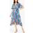 Yumi Bouquet Wrap Front Midi Dress, Blue/Multi