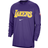 NIKE Men's Purple Los Angeles Lakers 75th Anniversary Pregame Shooting Performance Raglan Long Sleeve T-shirt