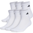 adidas Athletic Cushioned Quarter Socks 6 Pack M - White