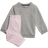 adidas Kid's Essentials Logo Sweatshirt and Pants - Medium Grey Heather/Clear Pink (HF1907)