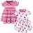 Hudson Baby Cotton Dress 2-pack - Bright Flamingo