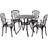OutSunny Alfresco Cast Aluminium 5 Piece Garden Dining Set, Brown Patio Dining Set