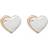 D For Diamond Heart Stud Earrings - Silver/Rose Gold/Diamond