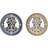 Dkd Home Decor Wall Crystal Silver Golden Iron (50 x 8 x 50 cm) Wall Clock 50cm