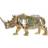 Dkd Home Decor Dekorativ Gylden Harpiks Multifarvet Næsehorn (55 x 17,5 x 25 cm) Dekorationsfigur