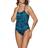 Speedo Allover Fixed Crossback Swimsuit Black/pool