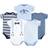 Little Treasures Baby Cotton Bodysuits 5-pack - Blue Suspenders