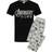 The Avengers Mens Logo Pyjama Set (Black/Grey)