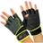 Fitness Mad Mens Leather Weightlifting Gloves (Black/Neon Green)