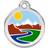Red Dingo Mountains Stainless Personalized Dog & Cat ID Tag, Large