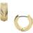 Fossil Linear Texture Huggie Hoop Earrings - Gold/Silver