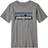 Patagonia Boys' P-6 Logo Organic T-Shirt, Gravel Heather w/White, Mjuk t-shirt