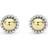 High Bar Two-Tone Round 12mm Stud Earrings TWO TONE