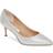 Nina 60 Pointy - Reflective Suedette True Silver