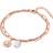 Valero Pearls Womens Bracelet stainless steel rose freshwater cultured pearl preciosa