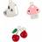 Me & My Box Heart Cupcake Cherry Charms - Gold/Multicolour