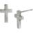 AllSaints Cross Stud Earrings - Silver